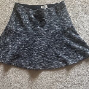 LOFT Black and Gray Skater Skirt